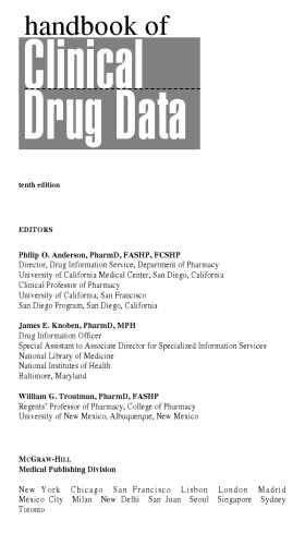 Handbook of Clinical Drug Data