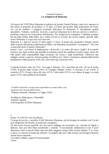 La Scomparsa DI Majorana