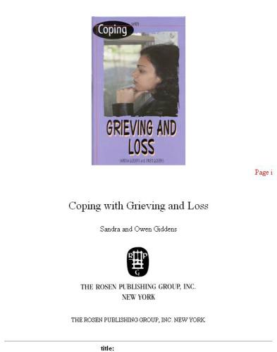Coping with grieving and loss