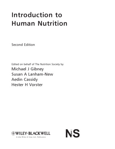 Introduction to human nutrition