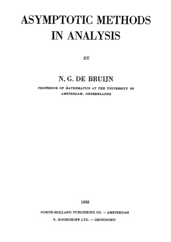 Asymptotic Methods in Analysis  