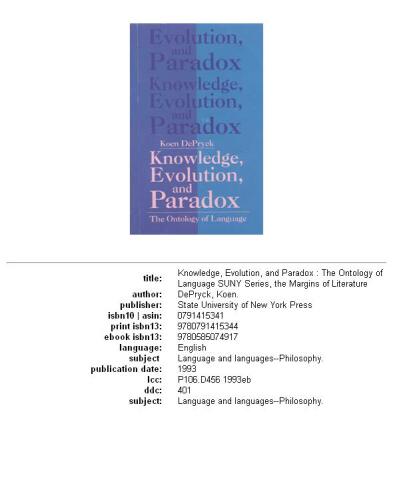 Knowledge, evolution, and paradox: the ontology of language