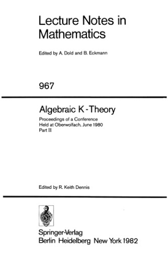 Algebraic K-theory. Proc. Oberwolfach 1980