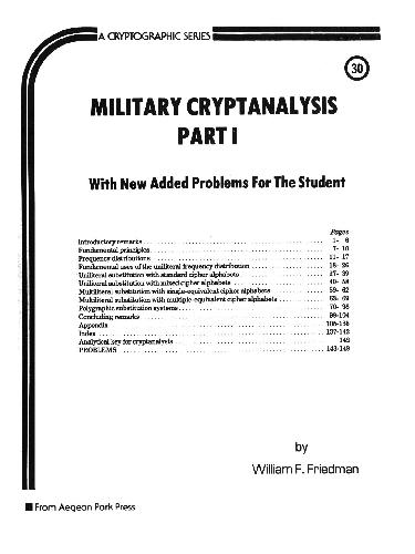 Military Cryptanalysis