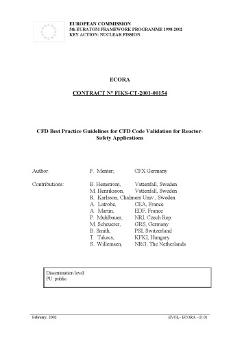 CFD Best Practice Guidelines for CFD Code Validation for Reactor- Safety Applications