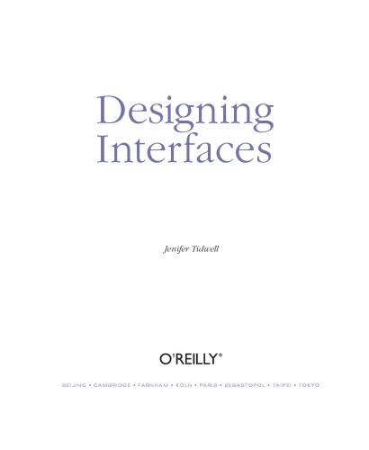Designing Interfaces: Patterns for Effective Interaction Design