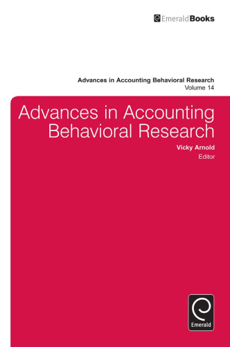 Advances in Accounting Behavioral Research, Volume 14