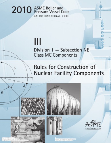 ASME BPVC 2010 - Section III, Division 1, Subsection NE: Class MC Components