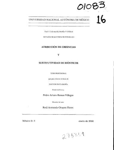 Atribución de creencias y sustitutividad de idénticos