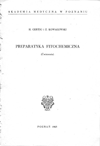 PREPARATYKA FITOCHEMICZNA (Ćwiczenia)
