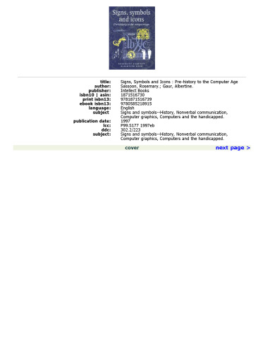 Signs, Symbols and Icons: Pre-history to the Computer Age    