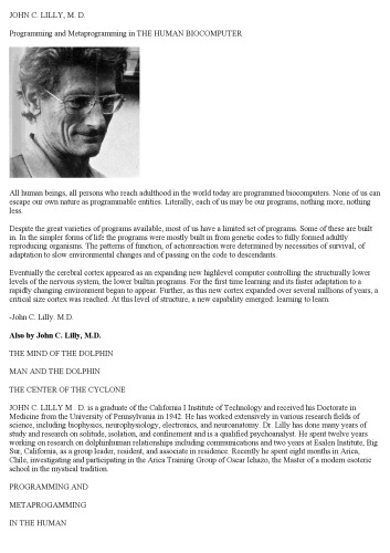 Programming and Metaprogramming in the Human Biocomputer: Theory and Experiments