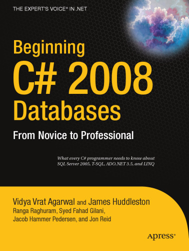 Beginning C Sharp. 2008 Databases. From Novice to Pro