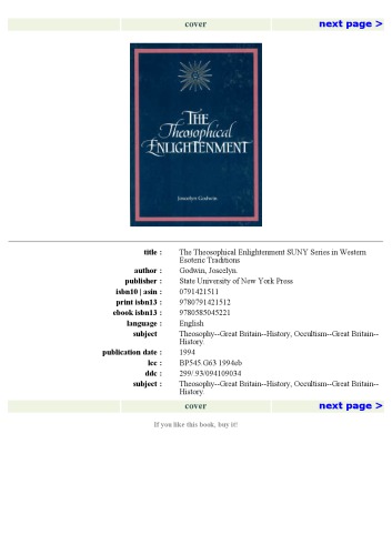 The Theosophical Enlightenment