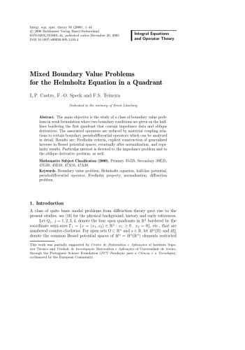 Integral Equations and Operator Theory - Volume 56