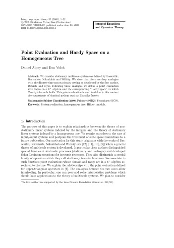 Integral Equations and Operator Theory - Volume 53