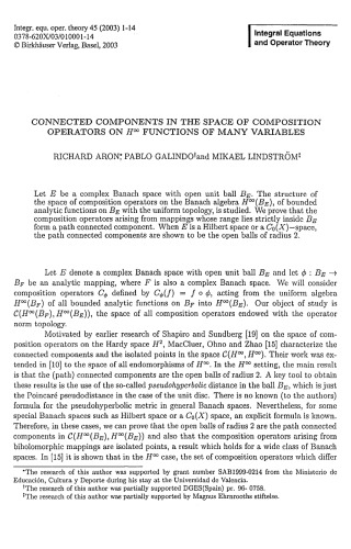 Integral Equations and Operator Theory - Volume 45