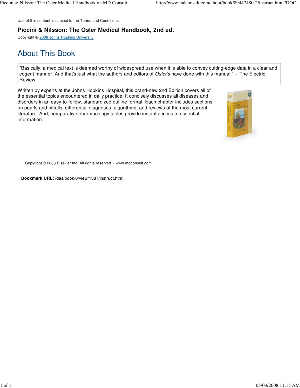 Osler Medical Handbook