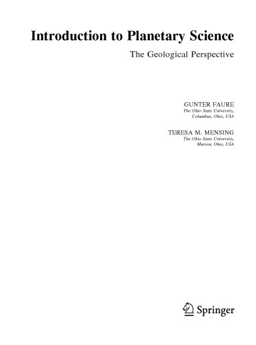Introduction to Planetary Science The Geological Perspective