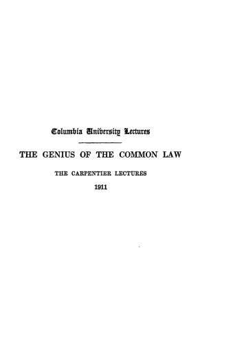 The Genius of The Common Law