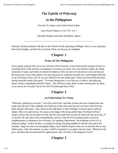 Epistle of Polycarp to the Philippians
