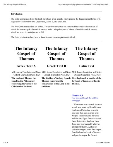 Infancy Gospel of Thomas- composit
