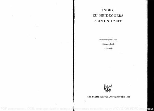 Index zu Heideggers 'Sein und Zeit'