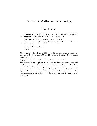 Music. A Mathematical Offering