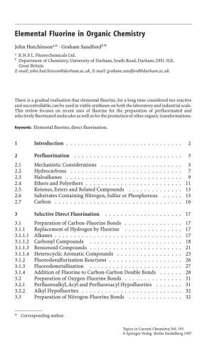 Organofluorine Chemistry - Techniques and Syn