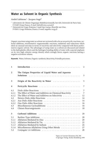 Modern Solvents in Organic Synthesis