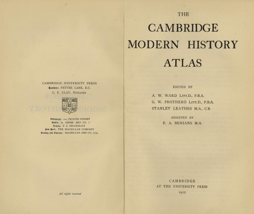 The Cambridge Modern History Atlas