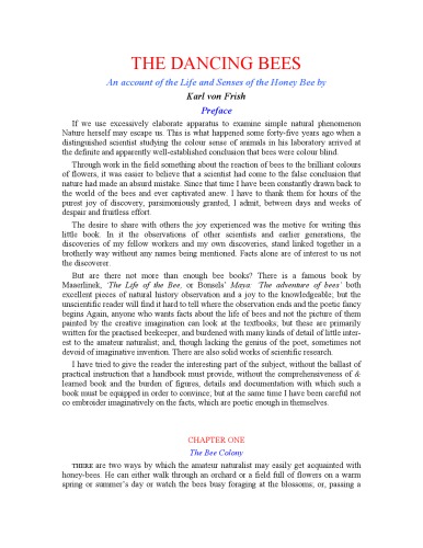 The Dancing Bees: An Account of the Life and Senses of the Honey Bee