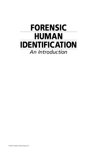 Forensic Human Identification. An Introduction
