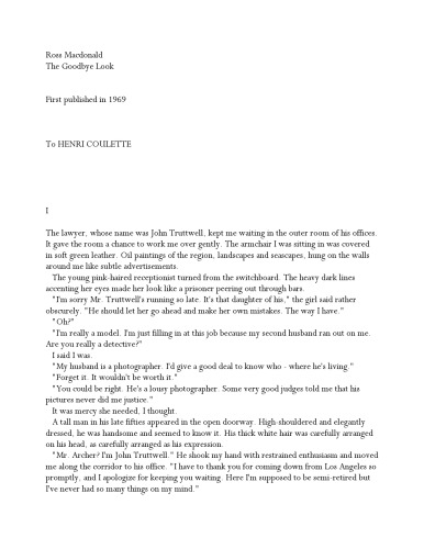 The Goodbye Look (Lew Archer 15)