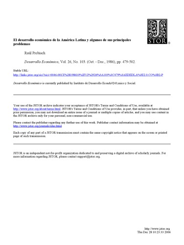 El desarrollo económico de la América Latina y algunos de sus principales problemas issue 103