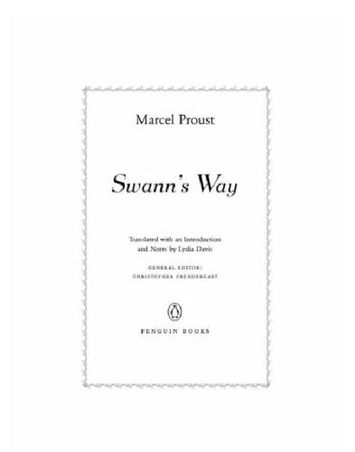 Swann's Way: In Search of Lost Time, Volume 1 (Penguin Classics Deluxe Edition)