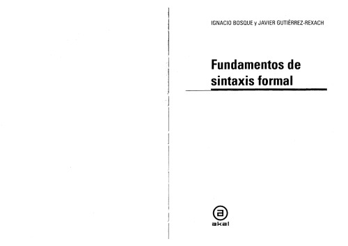 Fundamentos de sintaxis formal