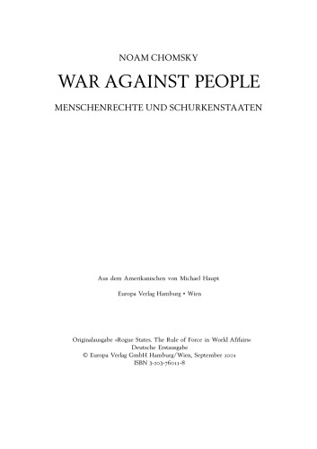 War Against People. Menschenrechte und Schurkenstaaten.