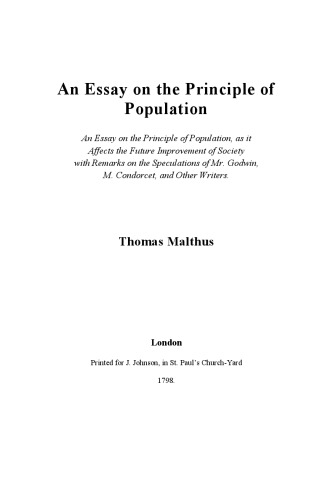 An Essay on the Principle of Population