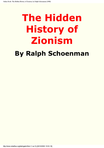 The Hidden History of Zionism