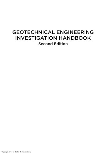 Geotechnical Engineering Investigation Handbook, Second Edition