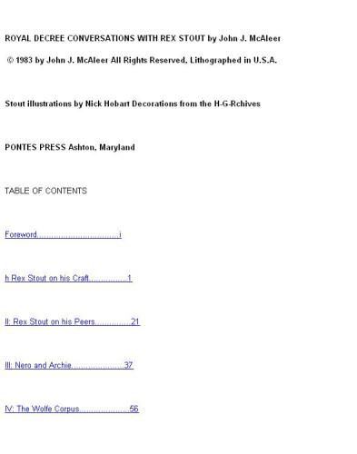 Royal decree: conversations with Rex Stout