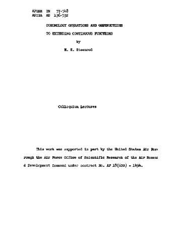 Cohomology operations and obstructions to extending continuous functions