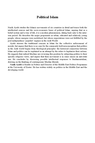 Political Islam: Religion and Politics in the Arab World