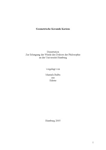 Geometrische Keramik Kariens