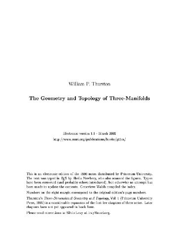 Geometry and topology of 3-manifolds