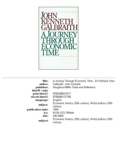 A Journey Through Economic Time: A Firsthand View