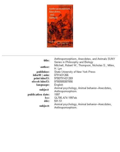 Anthropomorphism, anecdotes, and animals