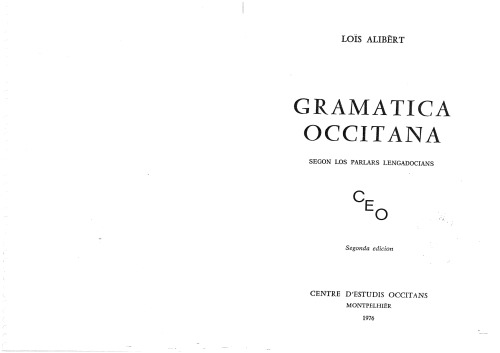 Gramatica occitana segon los parlars lengadocians