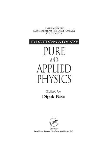 Dictionary of Pure and Applied Physics 